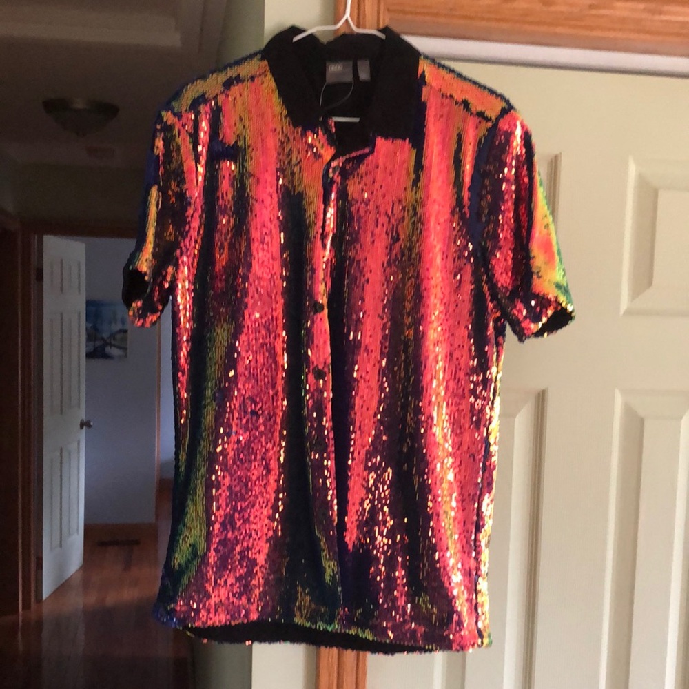 Sequin Button Up